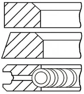 Кольца поршневые MB Spinter GOETZE 08-743107-00