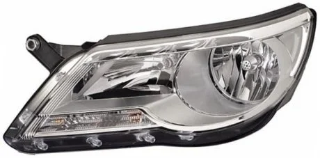 VW Фара основная галоген с лампами,с мотором,H7/H7 PY21W W5W лев.Tiguan 07- HELLA 1ED 247 038-211