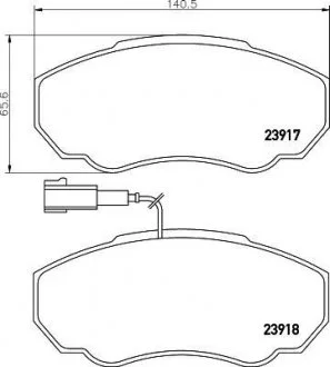 Тормозные колодки перед. Ducato/Jumper/Boxer 02-06 (1.4t) HELLA 8DB355010-391