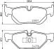 Тормозные колодки дисковые задние BMW 3 (E90/E90N) 320d 05-/X1 (E84) 09- HELLA 8DB 355 011-301 (фото 2)