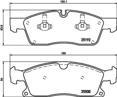 Тормозные колодки перед. DB M-class (W166) 2.1D-6.4i 10-/Jepp Grand Cherokee IV HELLA 8DB 355 019-701