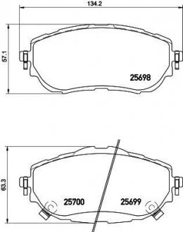 Колодки тормозные передние Toyota Corolla 2013- HELLA 8DB 355 020-281