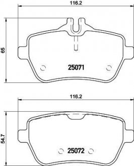 Тормозные колодки зад. MB (C217), S (W222, V222, X222), SL (R231) 2.1DH-4.7 01.12- HELLA 8DB 355 020-471