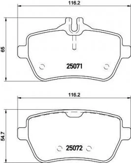 Тормозные колодки зад. MB (C217), S (W222, V222, X222), SL (R231) 2.1DH-4.7 01.12- HELLA 8DB 355 020-471 (фото 1)