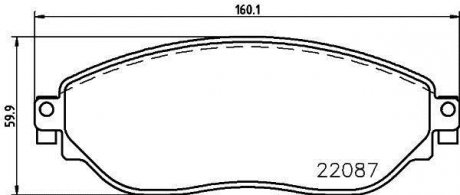 Тормозные колодки дисковые перед. Opel Vivaro RENAULT TRAFIC III 1.6D 05.14- HELLA 8DB 355 021-891 (фото 1)