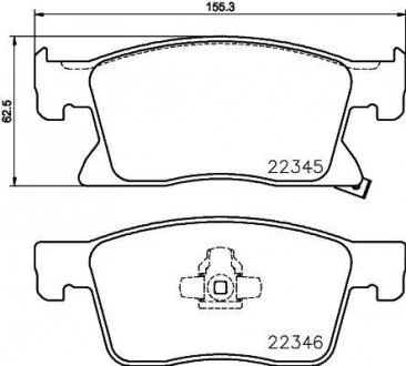 Тормозные колодки дисковые перед. OPEL ASTRA K 1.0-1.6D 06.15- HELLA 8DB 355 024-781