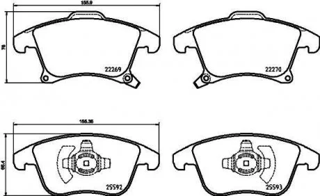 Колодки тормозные Ford Galaxy, Mondeo V, S-Max Ford Usa Fusion Lincoln Mkz 1.0-3.5 09.06- HELLA 8DB 355 025-201