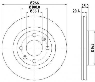 Тормозной диск HELLA 8DD 355 102-051