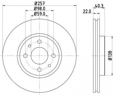 Тормозной диск HELLA 8DD 355 103-971 (фото 1)