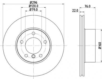 Диск тормозной перед. Bmw E39 96- HELLA 8DD 355 104-591