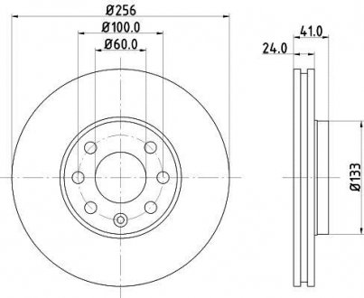 Тормозной диск Astra/Corsa 94-11 (PRO) HELLA 8DD355106-051