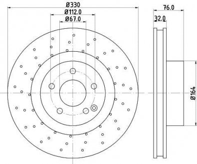 Тормозной диск W220 (PRO) HELLA 8DD355106-851 (фото 1)