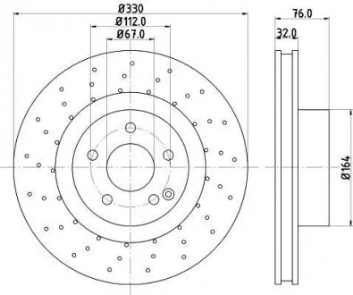 Гальмівний диск W220 (PRO) HELLA 8DD355106-851