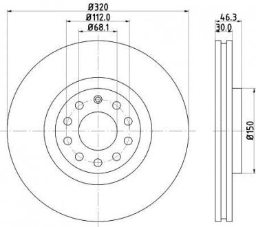 Тормозной диск перед. A4/A6 97-09 (PRO) HELLA 8DD355107-631