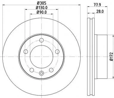 Тормозной диск перед Master/Movano 00- (R16) HELLA 8DD355108-931