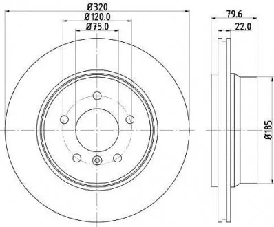 Диск тормозной зад. BMW X3 (E83) 2.0-3.0D 09.03-12.11 HELLA 8DD 355 112-251 (фото 1)