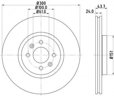 Диск тормозной передний Renault Scenic / Grand Scenic 1.5d dci 04-09 HELLA 8DD 355 113-061