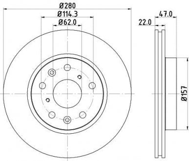 Тормозной диск перед. SX4 06- 1.5-2.0 HELLA 8DD355113-631 (фото 1)