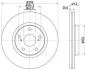 Тормозной диск перед. Toyota Auris, Avensis, Verso 1.6-2.2D 03.07- HELLA 8DD 355 114-281 (фото 1)