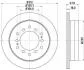 Тормозной диск зад. Cruiser 300/80/90/Prado/Lexus GX 01-10 3.0-4.7 (PRO) HELLA 8DD355114-861 (фото 1)