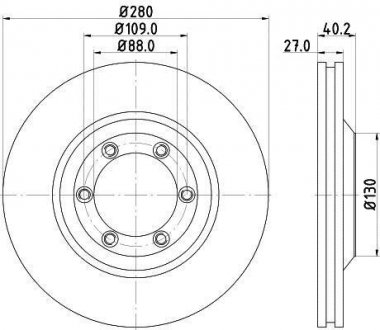 Диск гальмівний Isuzu D-MAX 2.5D 06.12- HELLA 8DD 355 115-231 (фото 1)