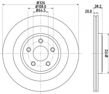 Тормозной диск зад. S-type/XF/XJ/XK 99- 2.0-5.0 HELLA 8DD355115-581 (фото 1)