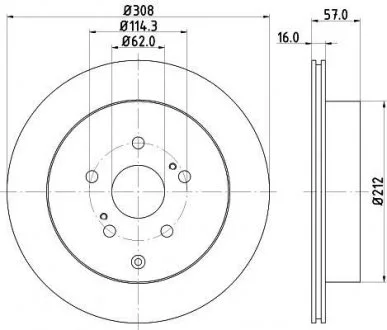 Тормозной диск зад. Grand Vitara II 05- 1.9-3.2 HELLA 8DD355116-781
