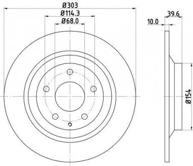 Тормозной диск зад. CX5 11-17 2.0-2.5 (PRO) HELLA 8DD355118-541 (фото 1)