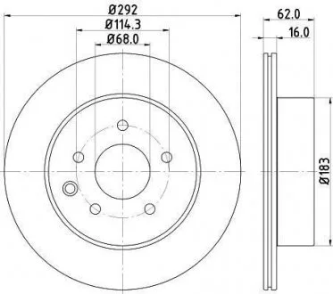 NISSAN Тормозной диск задн. вентил.X-Trail,Qashqai,Renault Koleos HELLA 8DD 355 118-711