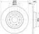 Гальмівний диск задній Audi A3, Q3, TT Seat Alhambra Skoda Kodiaq, Superb III Vw Golf VII, Passat, Sharan, Tiguan 1.0-2.0D 04.12- HELLA 8DD 355 119-481 (фото 1)
