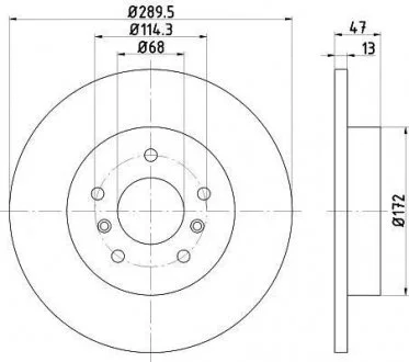 Диск гальмівний зад. NISSAN QASHQAI 13- RENAULT KADJAR 15- 290X13 HELLA 8DD 355 122-771