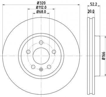Гальмівні диски передні Audi A4/A5/Q5 2007- (320x30mm) HELLA 8DD 355 128-721