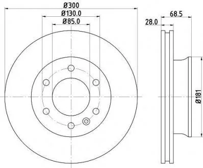 DB диск гальм. передн. (PRO High Carbon) Sprinter 06- HELLA 8DD 355 129-281
