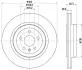 HELLA TESLA гальм. диск задн. MODEL S 14-, MODEL X 16- 8DD 355 132-901