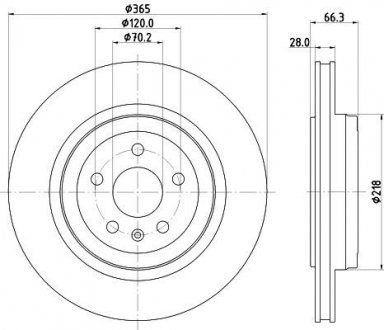 TESLA гальм. диск задн. MODEL S 14-, MODEL X 16- HELLA 8DD 355 132-901 (фото 1)