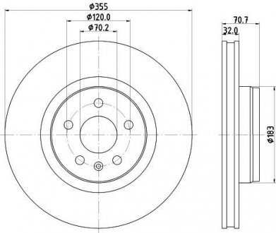 Диск тормозной PRO High Carbon; передняя. / MODEL S (5YJS) HELLA 8DD355132931