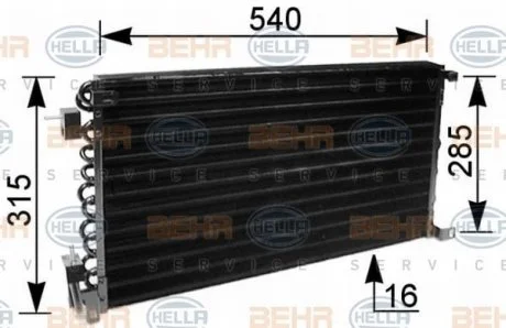 Фото конденсер кондиціонера HELLA 8FC 351 036-041 Конденсер кондиціонера HELLA 8FC 351 036-041