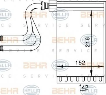 Радиатор отопителя HELLA 8FH 351 024-261