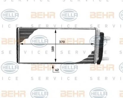 Фото радіатор обігрівача HELLA 8FH 351 312-481 Радіатор обігрівача HELLA 8FH 351 312-481