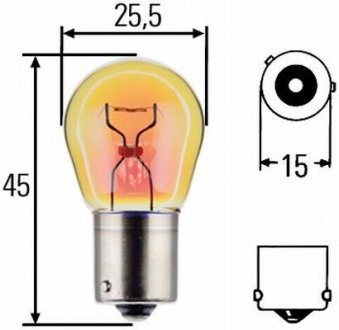 Лампа PY21W 24V Цвет: желтый HELLA 8GA 006 841-241