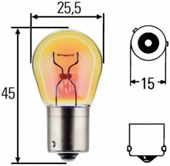 Лампа PY21W 24V Колір: жовтий HELLA 8GA 006 841-241 (фото 1)
