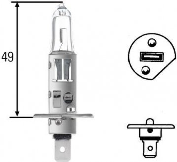 Лампа розжарювання H1 12V 55W P 14,5s Blue Light HELLA 8GH 002 089-141 (фото 1)