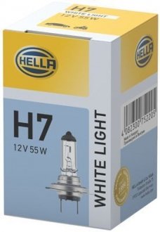 Лампа розжарювання, H7 12V 55W PX26d WL 4200K White Light HELLA 8GH 223 498-131
