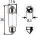 HELLA C5W 12V 5W Лампа розжарювання (блістер 2 шт) STANDARD 8GM 002 092-123