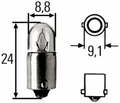 Фото h 12V 3W Лампа розжарювання STANDARD HELLA 8GP 002 068-131 H 12V 3W Лампа розжарювання STANDARD HELLA 8GP 002 068-131