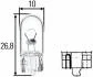 HELLA W3W 24V 3W Автолампа безцокольная 8GP 003 594-241
