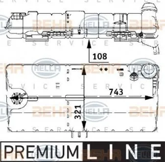 Фото бачок розширювальний HELLA 8MA 376 705-331 Бачок розширювальний HELLA 8MA 376 705-331