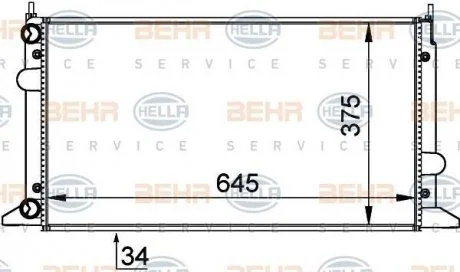Радіатор HELLA 8MK 376 720-481 (фото 1)