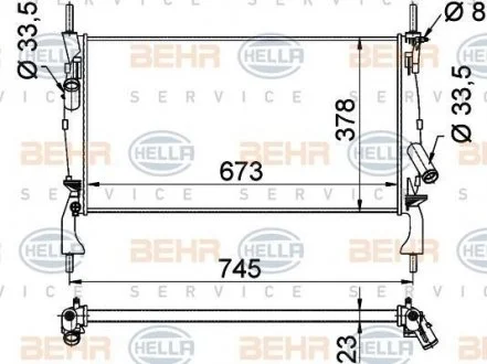 Радіатор Ford Transit 06- HELLA 8MK 376 764-401