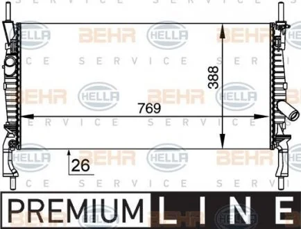 Радіатор Ford Transit 06- HELLA 8MK 376 764-411